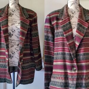 Vintage Southwestern wool blend blazer